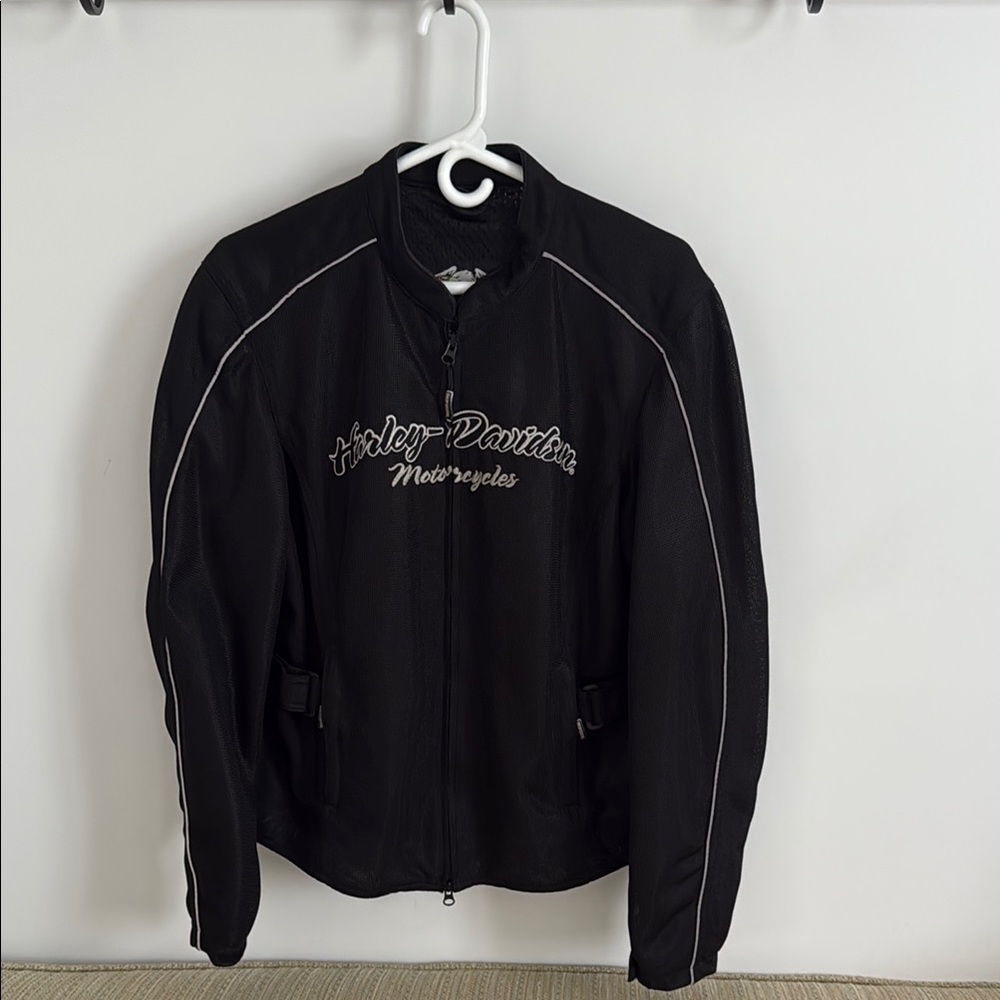 Harley-Davidson Black 100% Polyester Lightweight Mesh Motorcycle Jacket